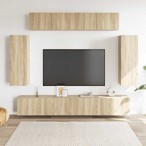 6-tlg. TV-Schrank-Set Sonoma-Eiche Holzwerkstoff
