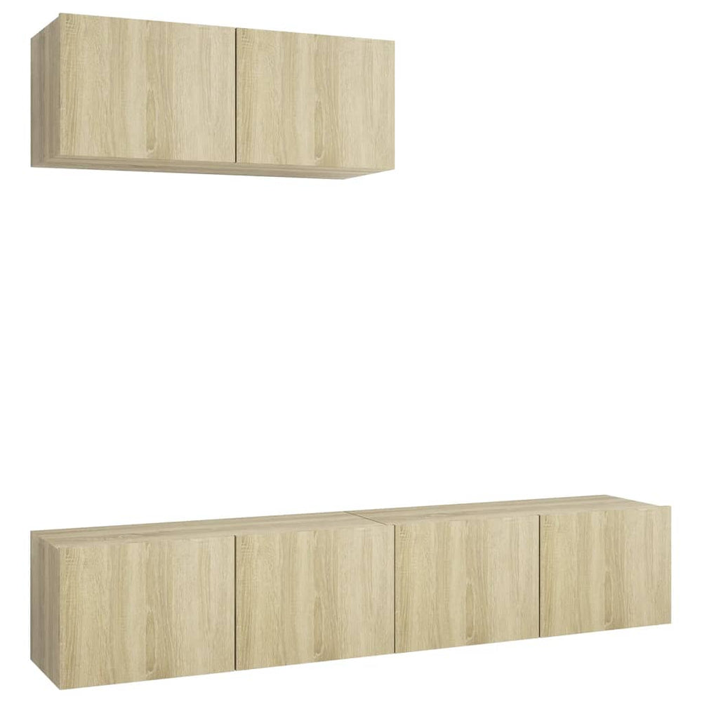 vidaXL Meubles TV 3 pcs Chêne Sonoma Aggloméré