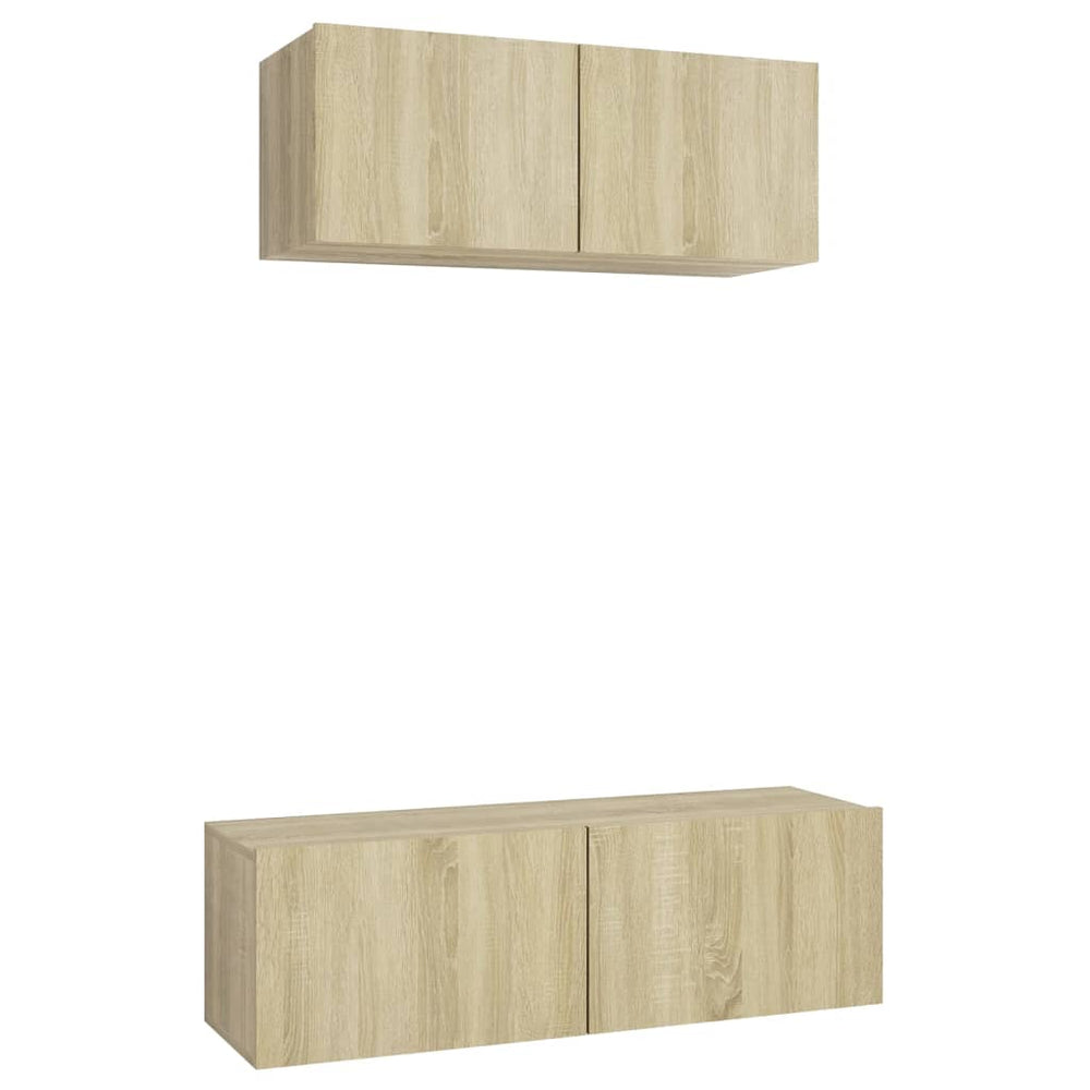 vidaXL Ensemble meuble TV 2 pcs Chêne sonoma Aggloméré