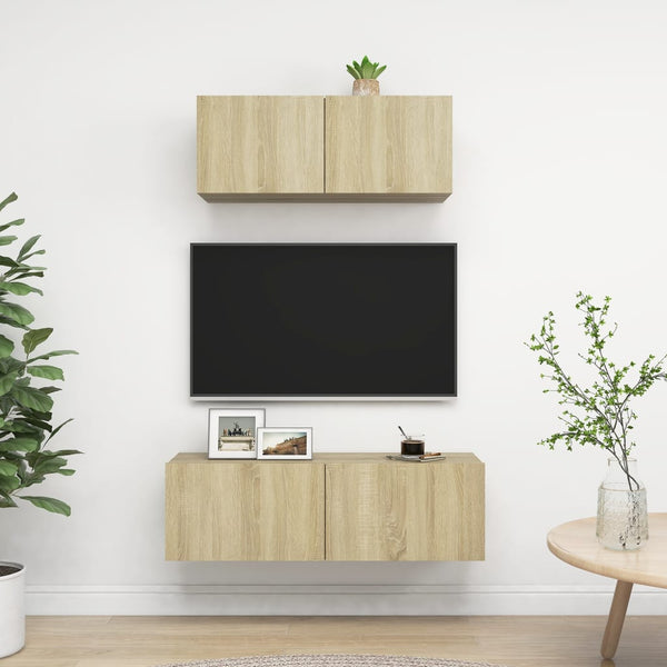 2-tlg. TV-Schrank-Set Sonoma-Eiche Holzwerkstoff