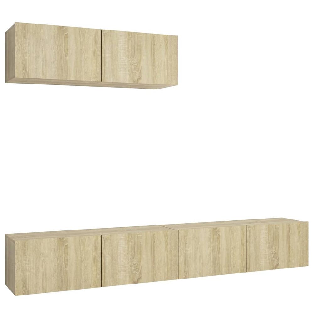 vidaXL Meubles TV 3 pcs Chêne Sonoma Aggloméré