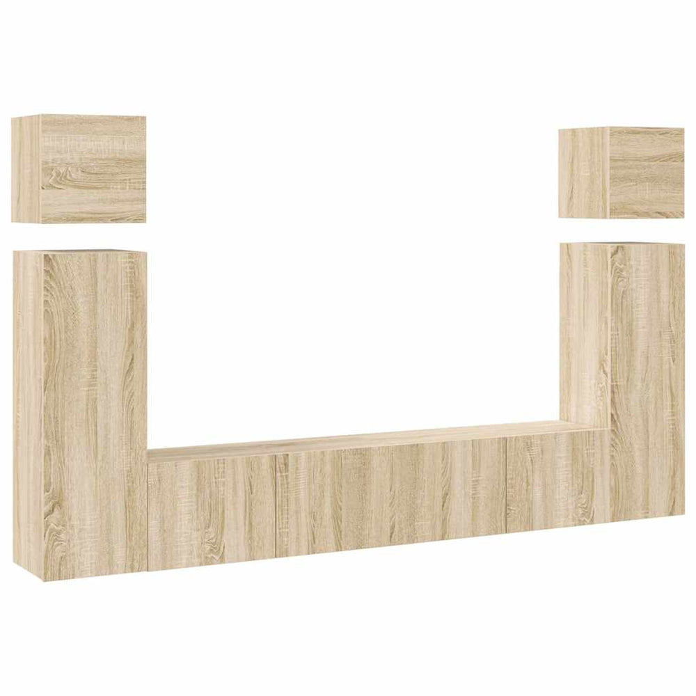 vidaXL Ensemble de 8 meubles TV Chêne Sonoma Bois d'ingénierie