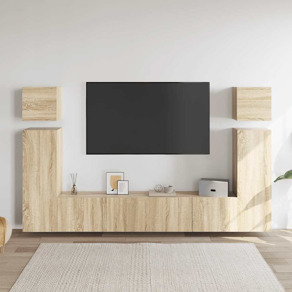 vidaXL Ensemble de 8 meubles TV Chêne Sonoma Bois d'ingénierie