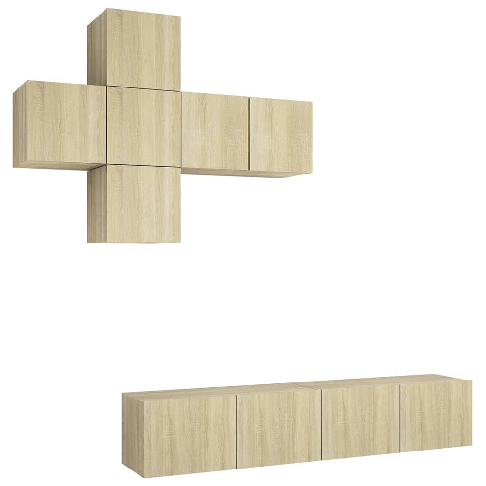 vidaXL Ensemble de meubles TV 7 pcs Bois d'ingénierie chêne sonoma
