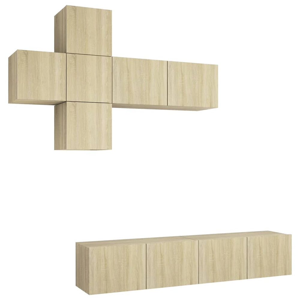 vidaXL Ensemble de meubles TV 7 pcs Bois d'ingénierie chêne sonoma