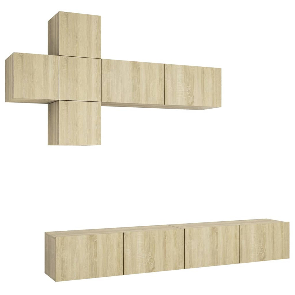 vidaXL Ensemble de meubles TV 7 pcs Bois d'ingénierie chêne sonoma
