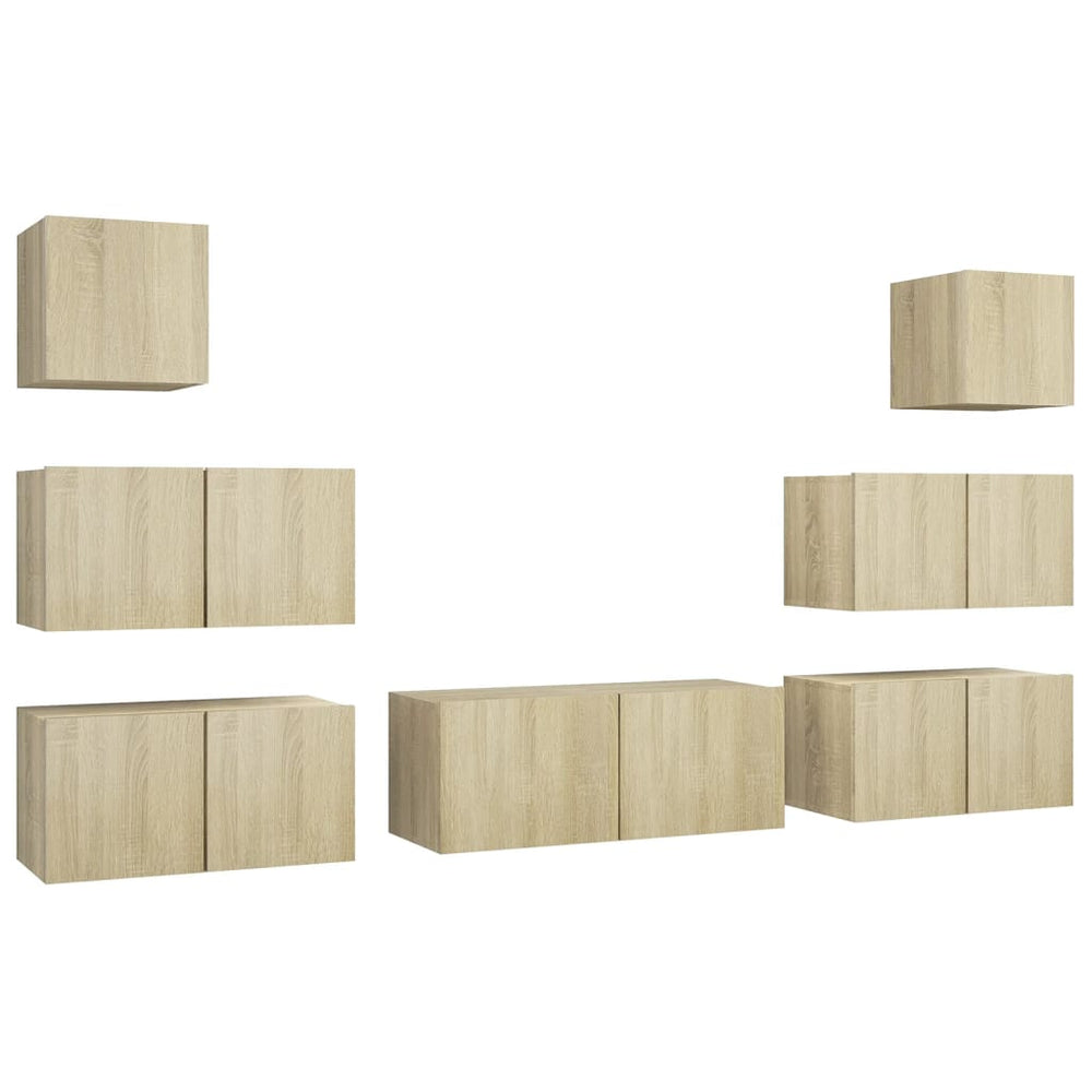 vidaXL Ensemble de meubles TV 7 pcs Bois d'ingénierie chêne sonoma