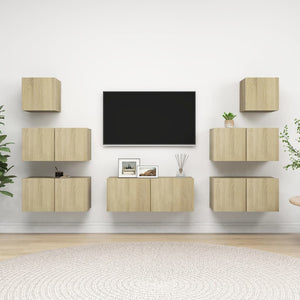 7-tlg. TV-Schrank-Set Sonoma-Eiche Holzwerkstoff