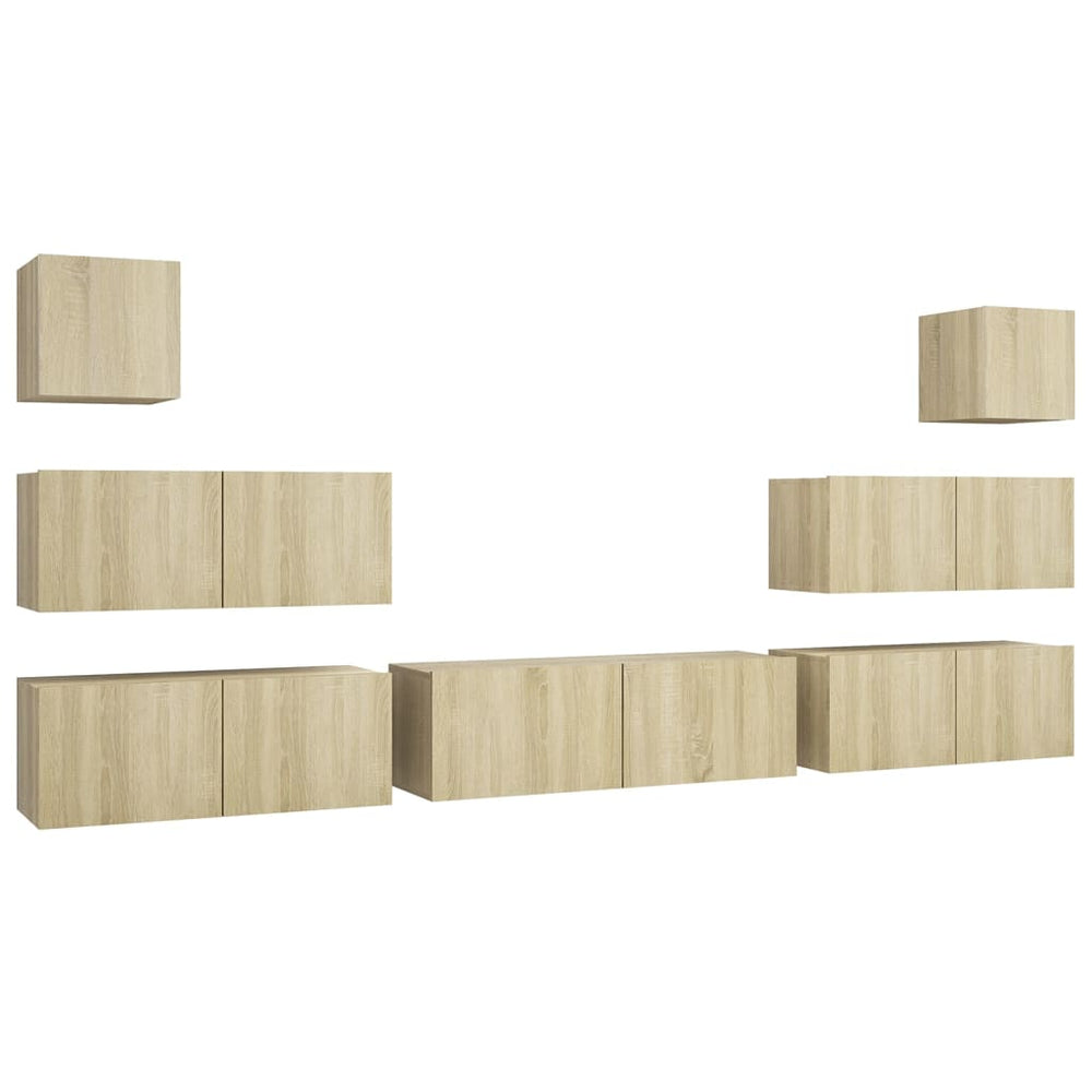 vidaXL Ensemble de meubles TV 7 pcs Bois d'ingénierie chêne sonoma