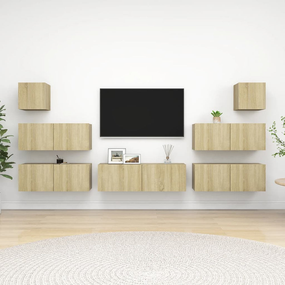 vidaXL Ensemble de meubles TV 7 pcs Bois d'ingénierie chêne sonoma