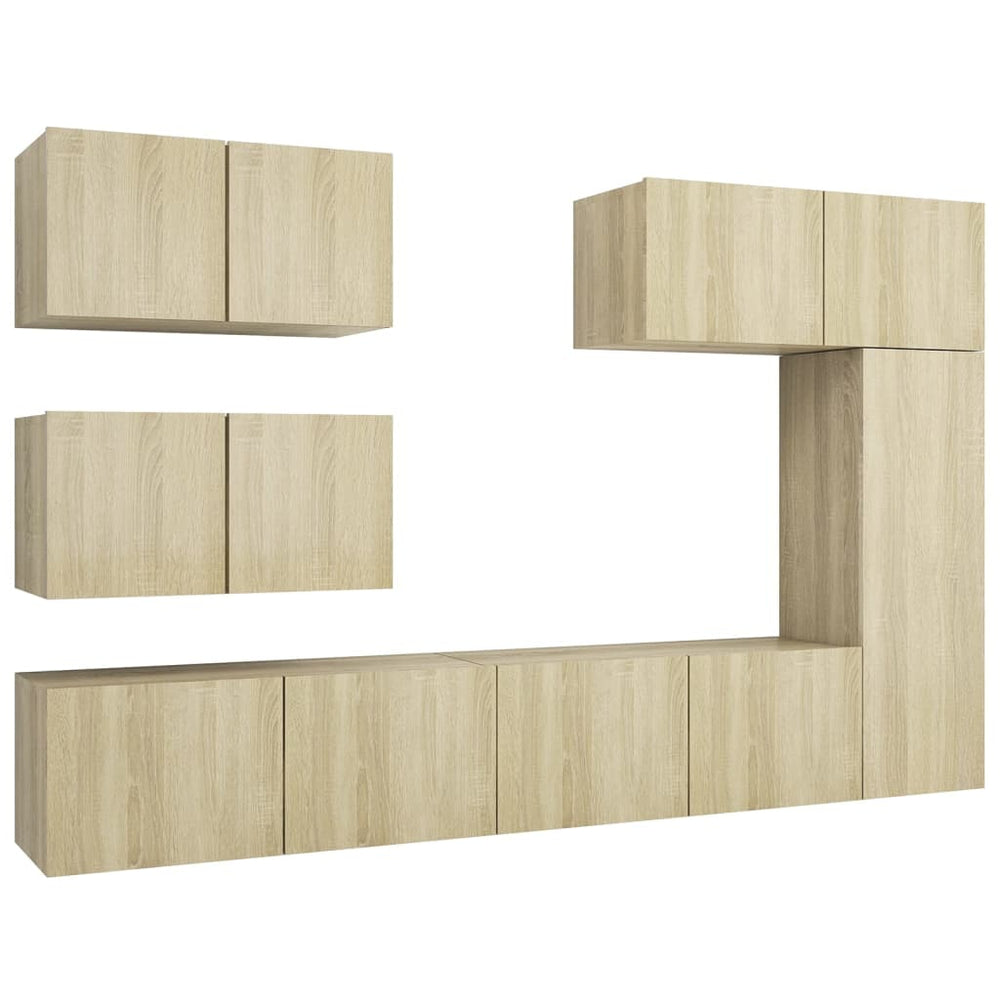 vidaXL Meuble TV 6 pcs Chêne Sonoma Aggloméré