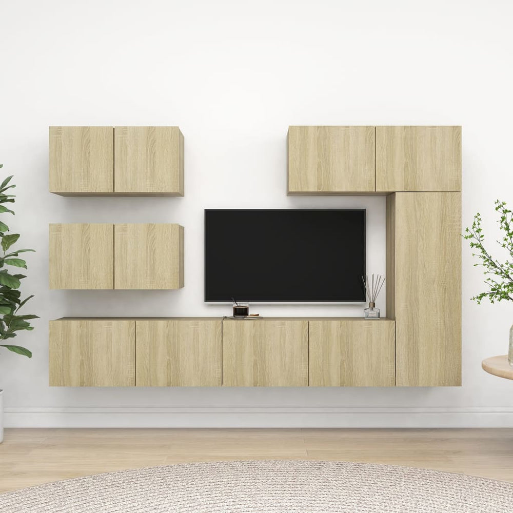 vidaXL Meuble TV 6 pcs Chêne Sonoma Aggloméré