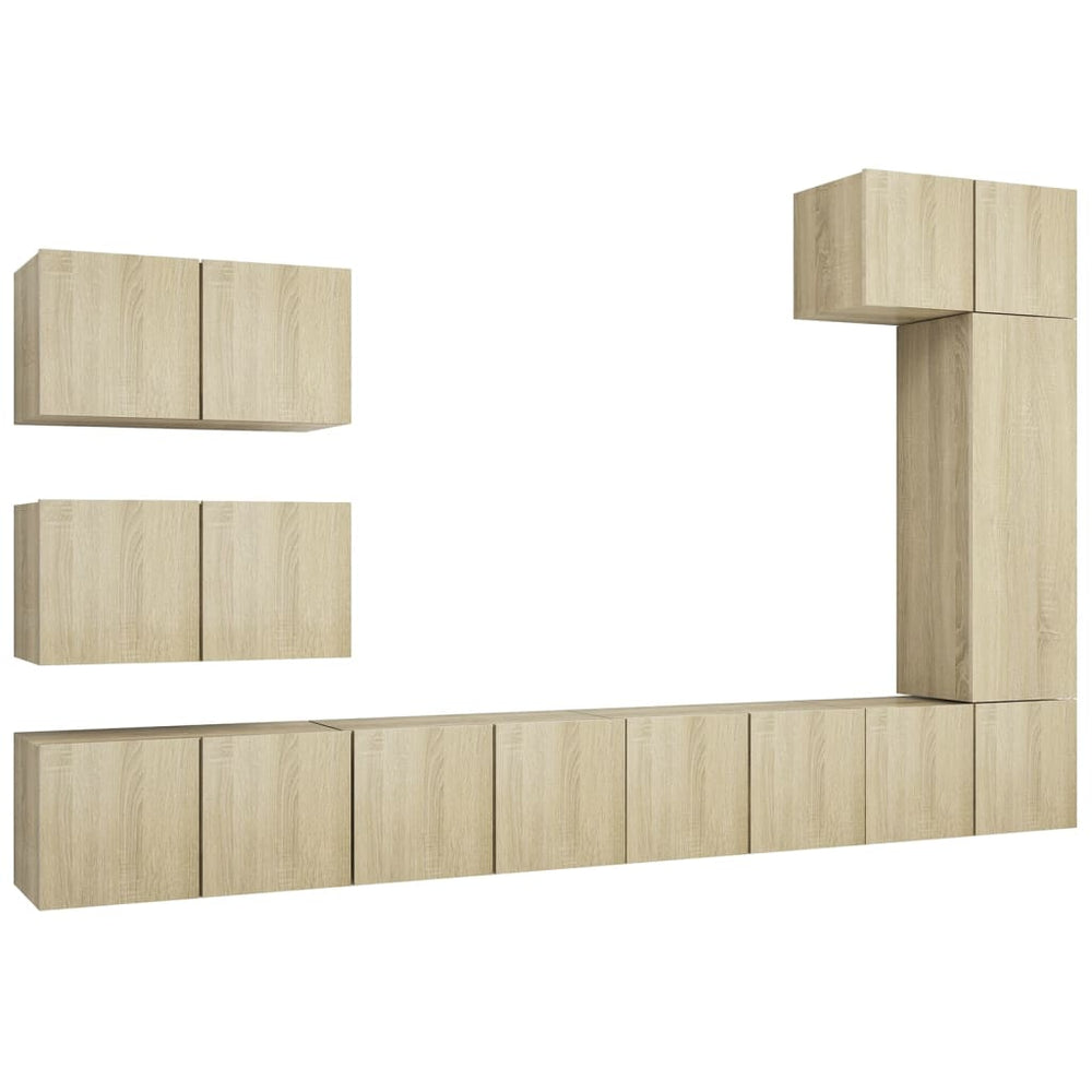vidaXL Ensemble de 8 meubles TV Chêne Sonoma Bois d'ingénierie