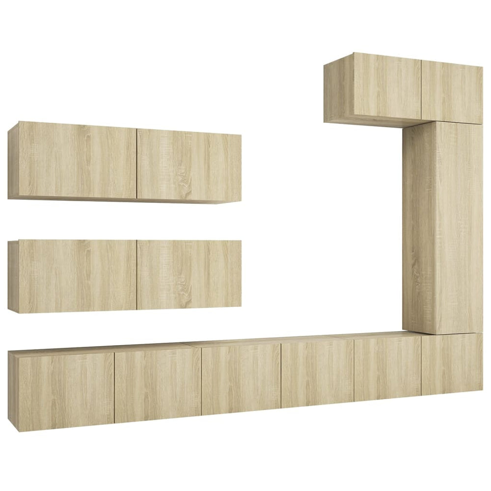 vidaXL Ensemble de meubles TV 7 pcs Bois d'ingénierie chêne sonoma