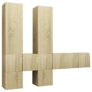 vidaXL Ensemble de meubles TV 7 pcs Bois d'ingénierie chêne sonoma