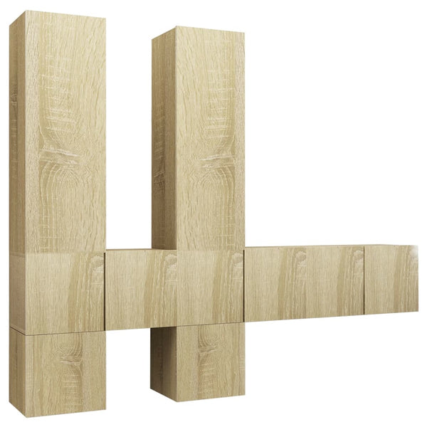 vidaXL Ensemble de meubles TV 7 pcs Bois d'ingénierie chêne sonoma