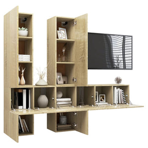 vidaXL Ensemble de meubles TV 7 pcs Bois d'ingénierie chêne sonoma