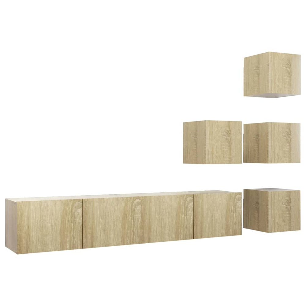 vidaXL Meuble TV 6 pcs Chêne Sonoma Aggloméré