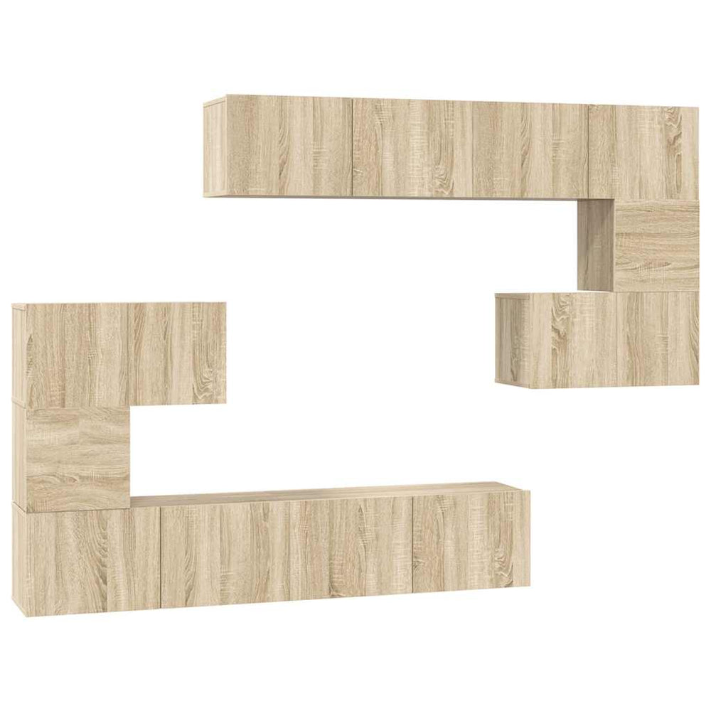 vidaXL Ensemble de 8 meubles TV Chêne Sonoma Bois d'ingénierie