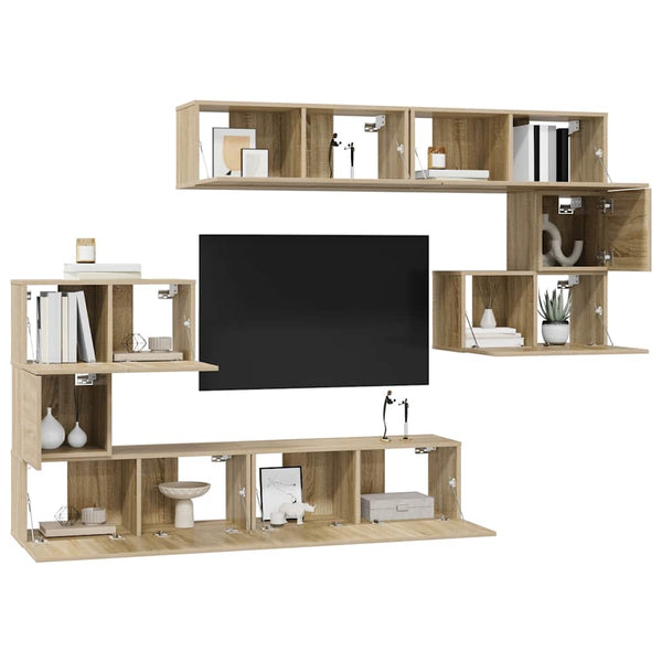 8-tlg. TV-Schrank-Set Sonoma-Eiche Holzwerkstoff