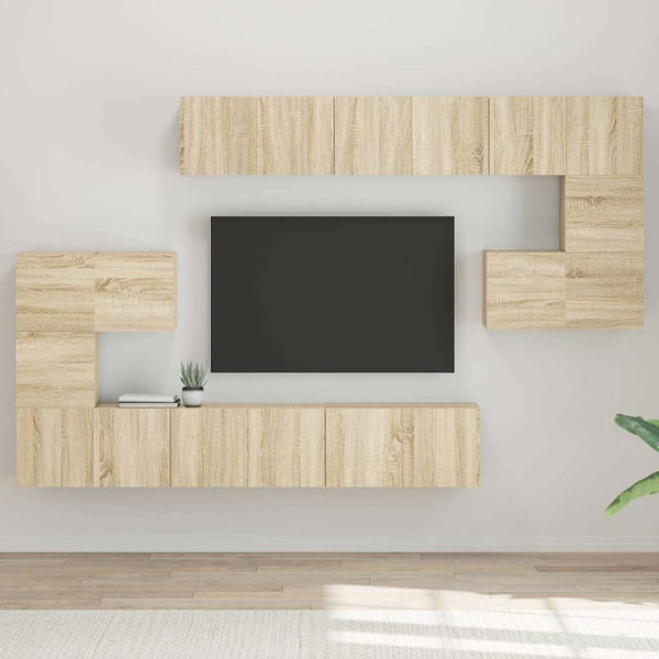 10-tlg. TV-Schrank-Set Sonoma-Eiche Holzwerkstoff