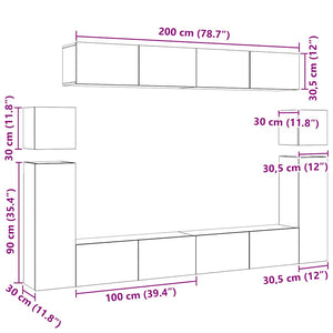 8-tlg. TV-Schrank-Set Sonoma-Eiche Holzwerkstoff