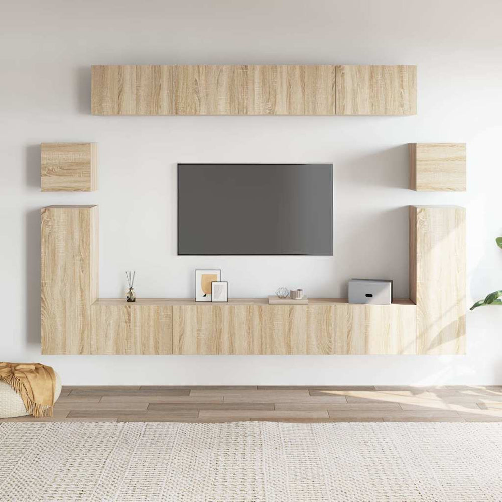 vidaXL Ensemble de 8 meubles TV Chêne Sonoma Bois d'ingénierie