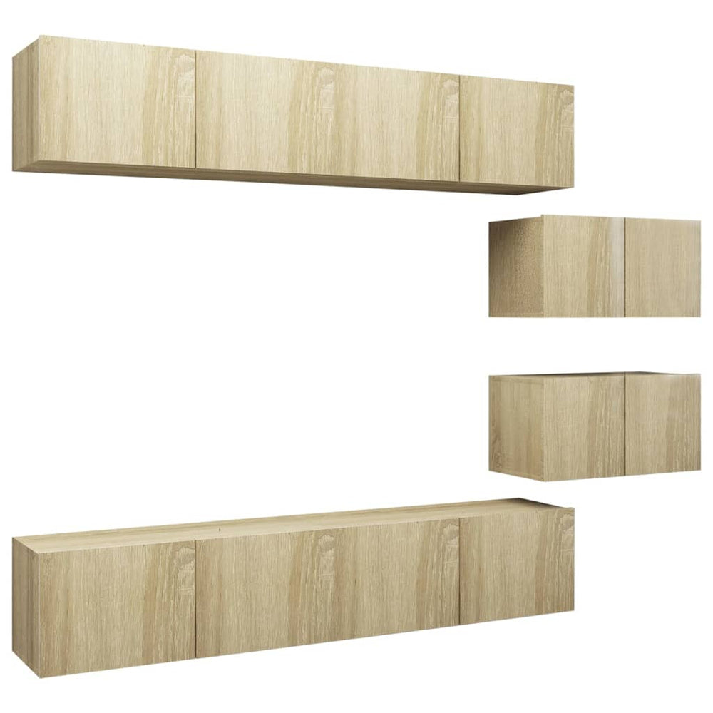 vidaXL Meuble TV 6 pcs Chêne Sonoma Aggloméré
