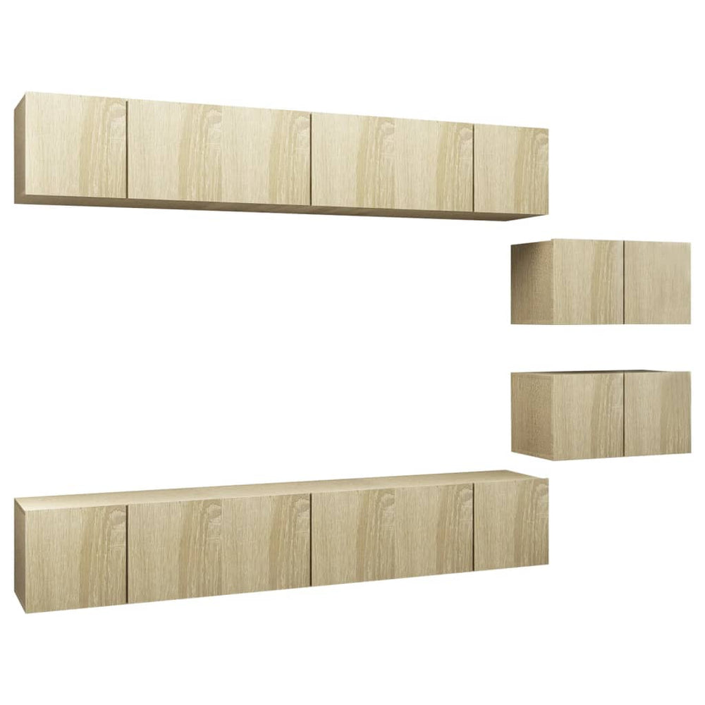 vidaXL Meubles TV 8 pcs Chêne Sonoma Bois d'ingénierie
