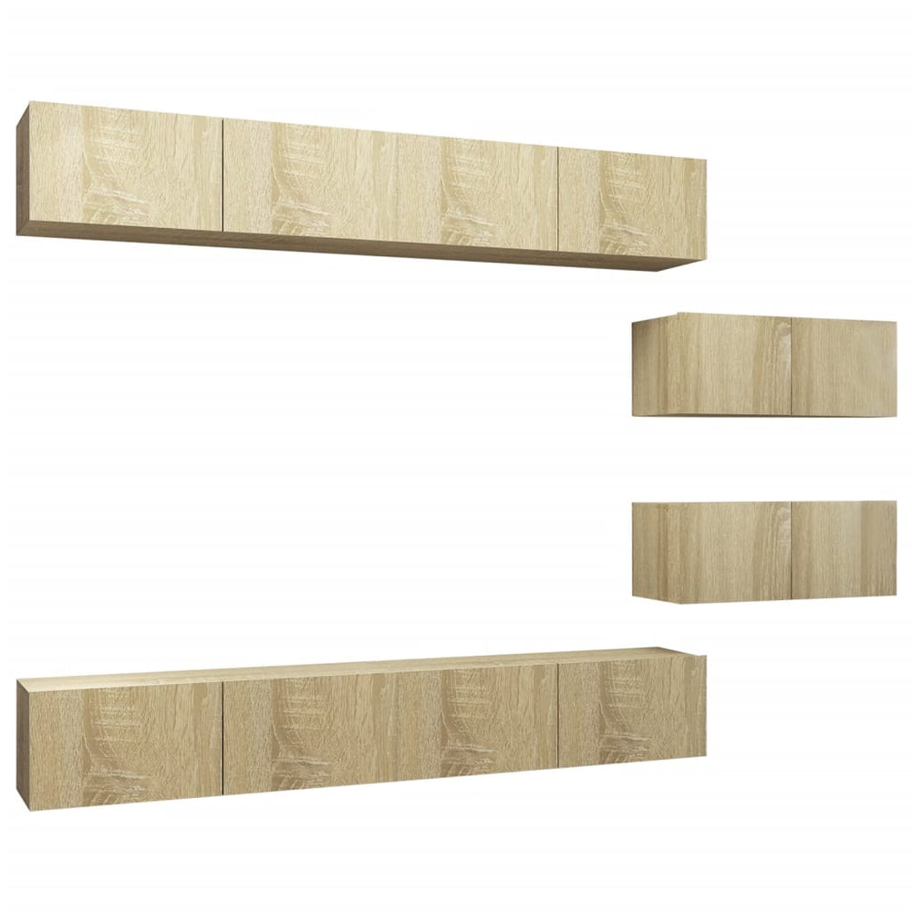 vidaXL Meuble TV 6 pcs Chêne Sonoma Aggloméré