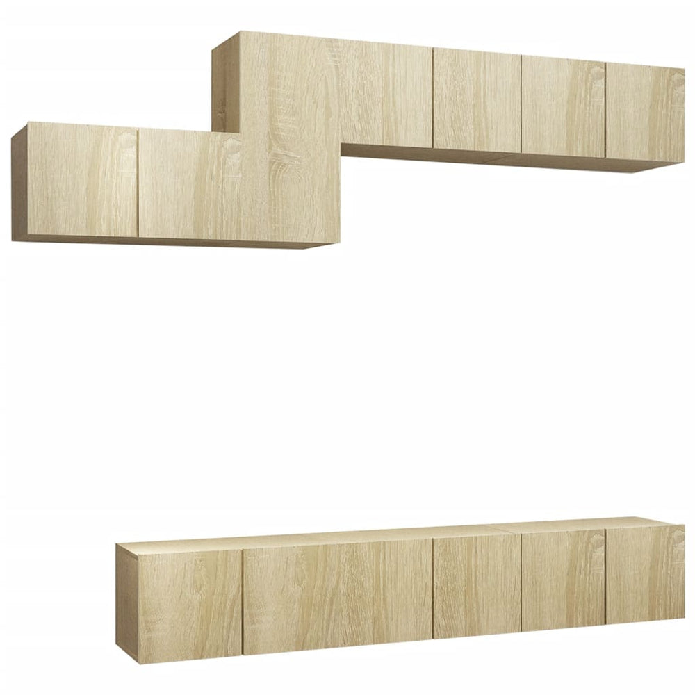 vidaXL Ensemble de meubles TV 7 pcs Bois d'ingénierie chêne sonoma