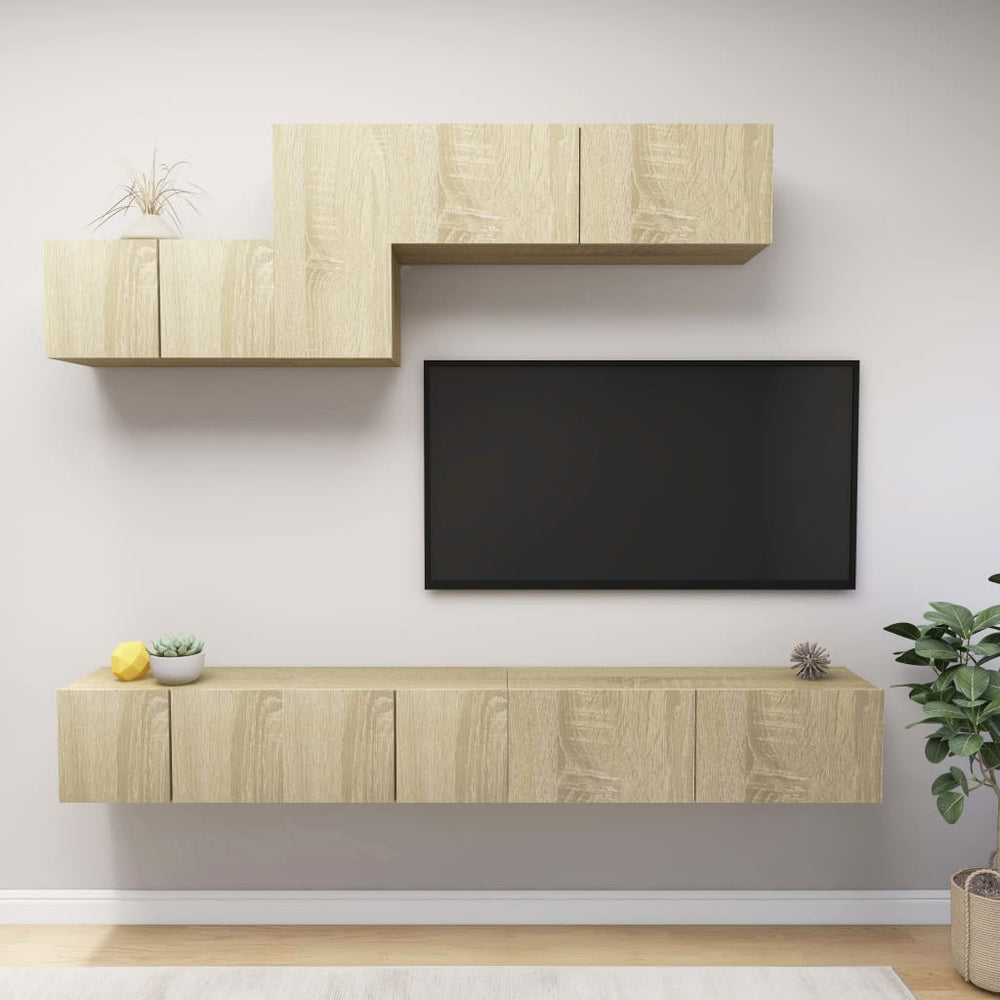 vidaXL Meuble TV 6 pcs Chêne Sonoma Aggloméré