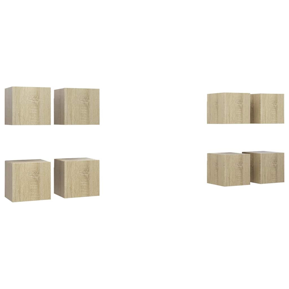 vidaXL Meubles muraux de télévision 8 pcs Chêne Sonoma 30,5x30x30 cm