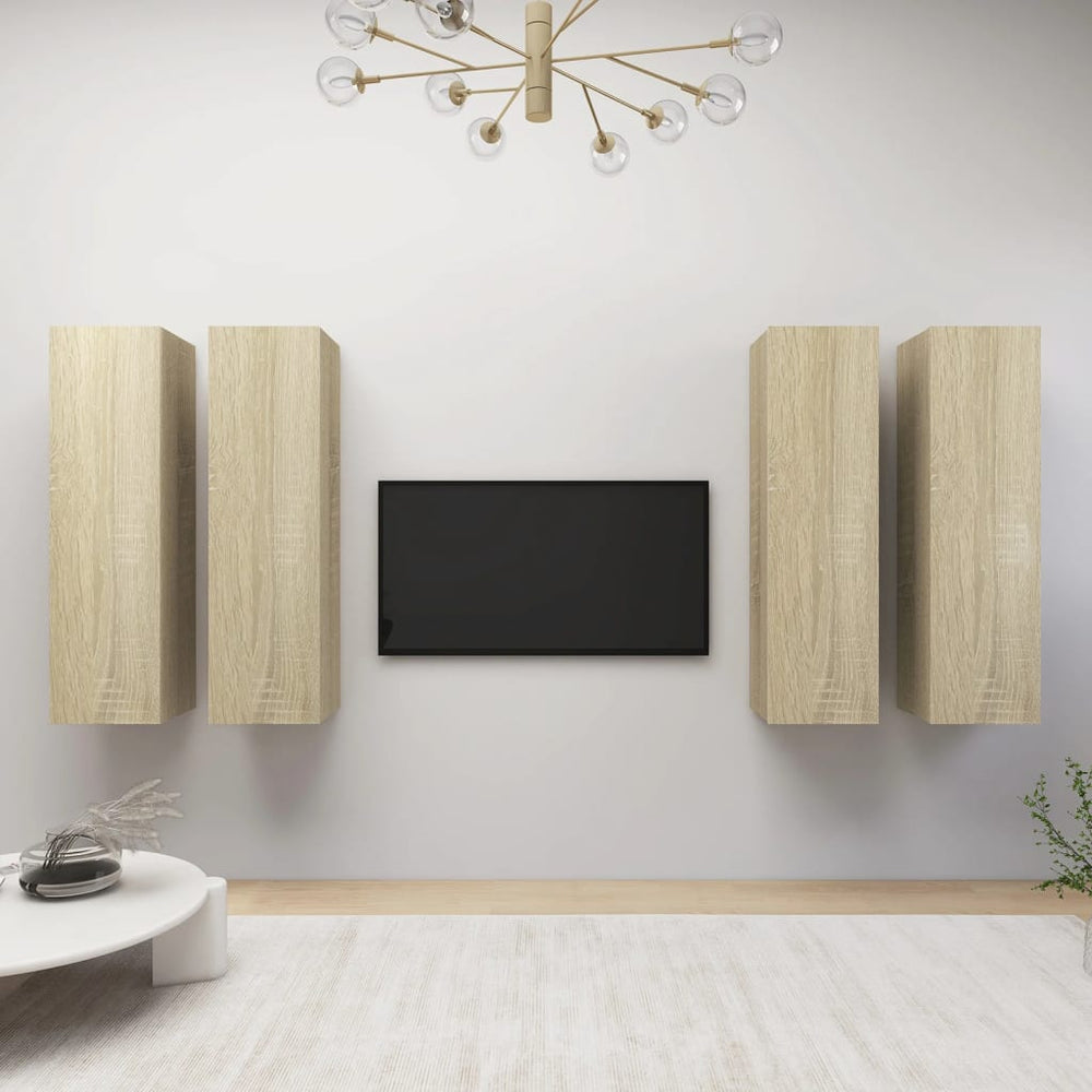 vidaXL Meubles TV 4 pcs Chêne Sonoma 30,5x30x110 cm Bois d'ingénierie