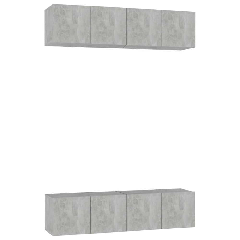 vidaXL Meubles TV 4 pcs Gris béton 60x30x30 cm Bois d'ingénierie