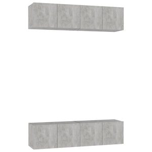 TV-Schränke 4 Stk. Betongrau 60x30x30 cm Holzwerkstoff