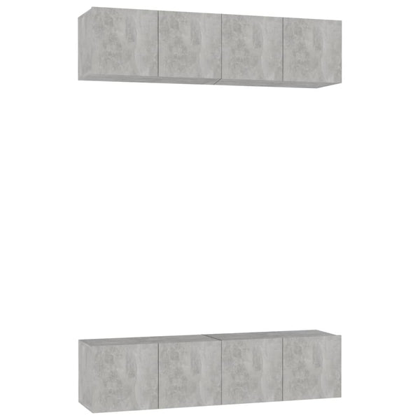 TV-Schränke 4 Stk. Betongrau 60x30x30 cm Holzwerkstoff