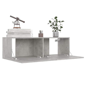 4-tlg. TV-Schrank-Set Betongrau Holzwerkstoff