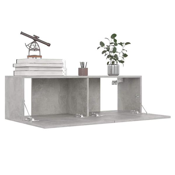 4-tlg. TV-Schrank-Set Betongrau Holzwerkstoff