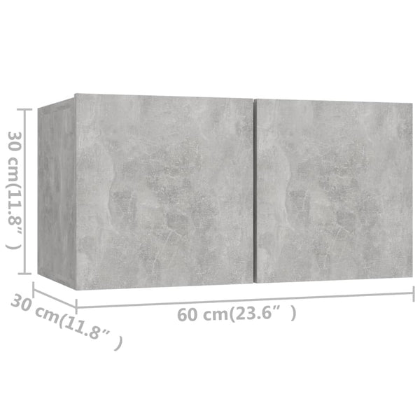 vidaXL Ensemble de 10 meubles TV gris béton en bois d'ingénierie