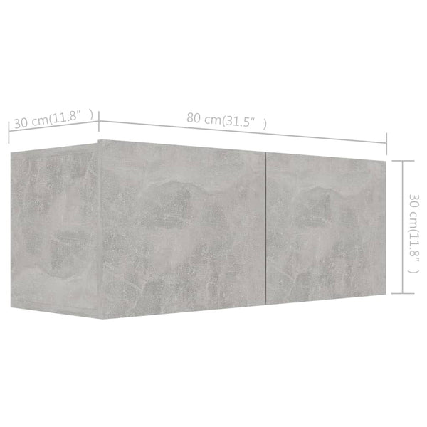 vidaXL Meuble TV 8 pcs Gris béton Aggloméré
