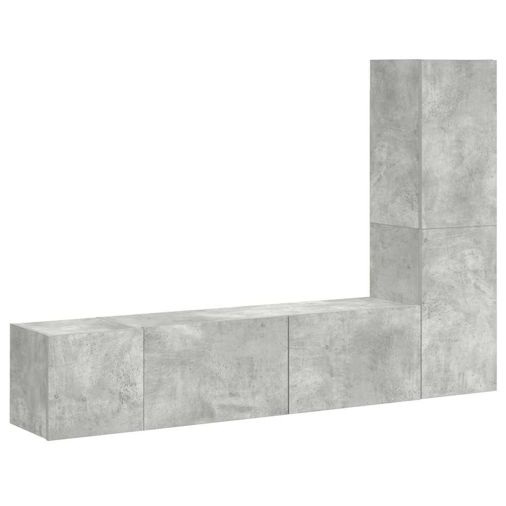 vidaXL Ensemble de 3 meubles TV gris béton en bois d'ingénierie