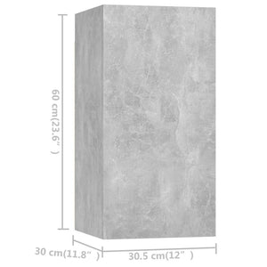 8-tlg. TV-Schrank-Set Betongrau Holzwerkstoff