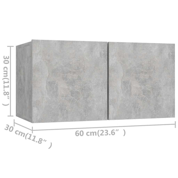 8-tlg. TV-Schrank-Set Betongrau Holzwerkstoff