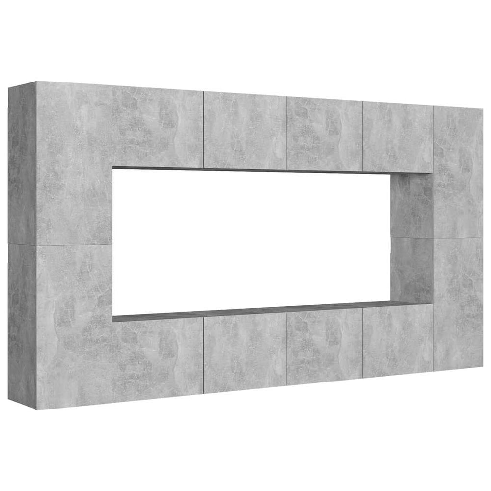 vidaXL Meuble TV 8 pcs Gris béton Aggloméré