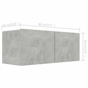7-tlg. TV-Schrank-Set Betongrau Holzwerkstoff