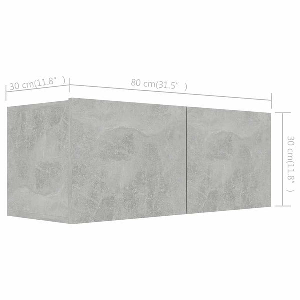 7-tlg. TV-Schrank-Set Betongrau Holzwerkstoff