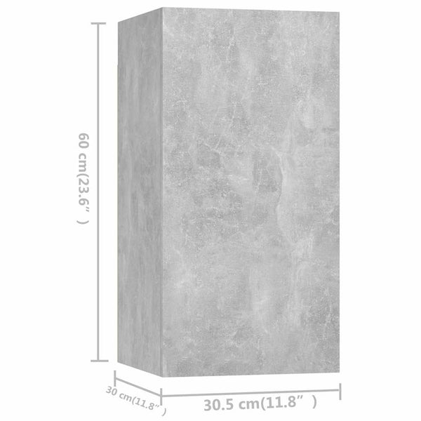 7-tlg. TV-Schrank-Set Betongrau Holzwerkstoff