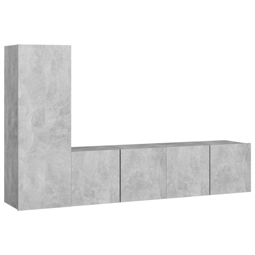 vidaXL Ensemble de 3 meubles TV gris béton en bois d'ingénierie