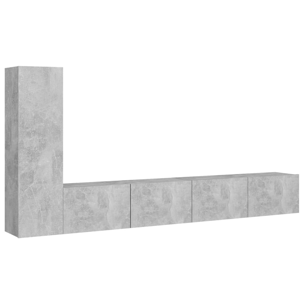 vidaXL Ensemble de 3 meubles TV gris béton en bois d'ingénierie